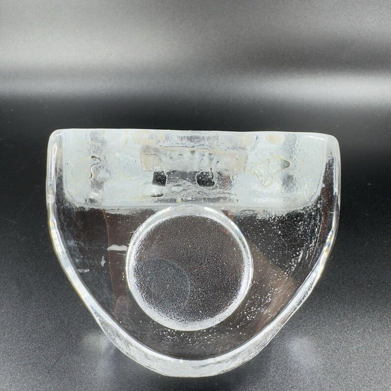 Nybro 1985 Sweden Tealight Glass Candle Holder Frosted Christmas