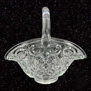 Eapg Pattern Glass Model Flint Excelsior Bullseye Clear Basket 1850S Clear Vtg