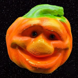 Empire Pumpkin Patch People 1998 Jack-O-Lantern Blow Mold Foam Halloween 6”T 6”W