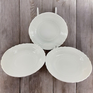 Vintage Richard Ginori Fine Porcelain White Dish Plate Set 3 Made In Italy 6inch
