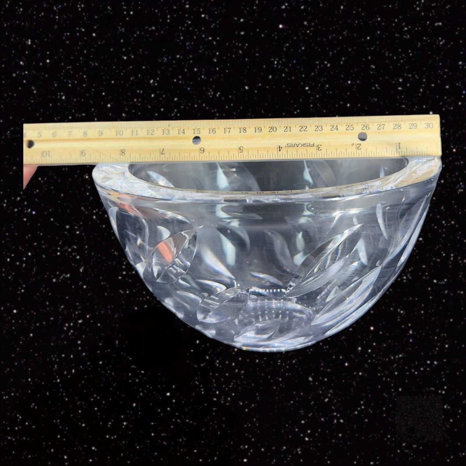 Vintage Sasaki Clear Crystal Glass Bowl Large Thick and Heavy