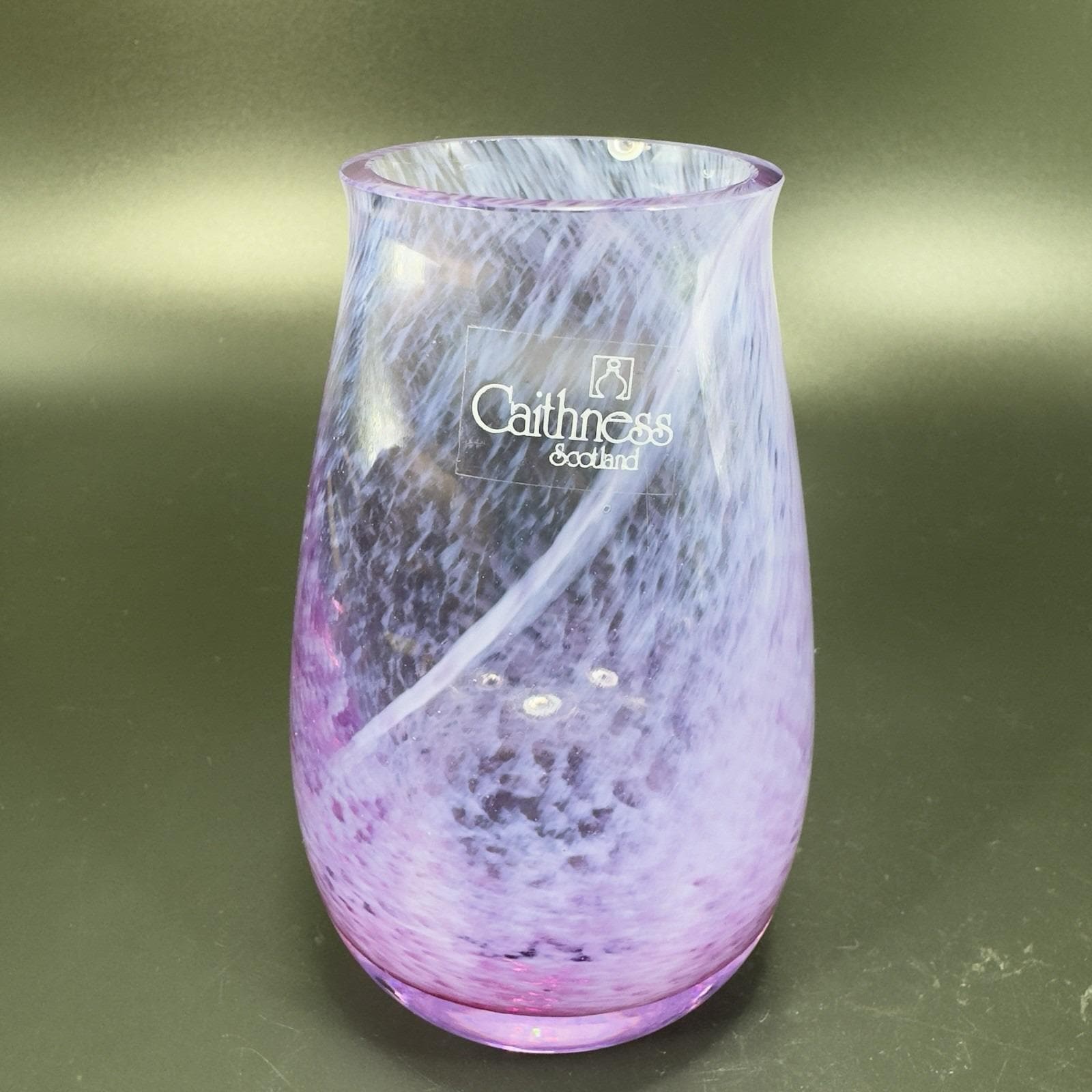 Caithness Scotland Art Glass Bud Vase Purple Lilac Glass Vase W