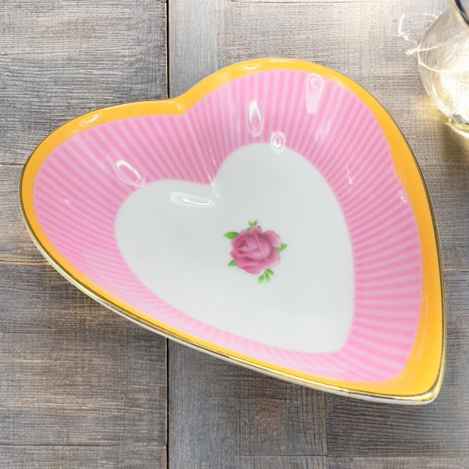 Royal Albert Sweet Stripe Candy Collection Heart Dish Fine