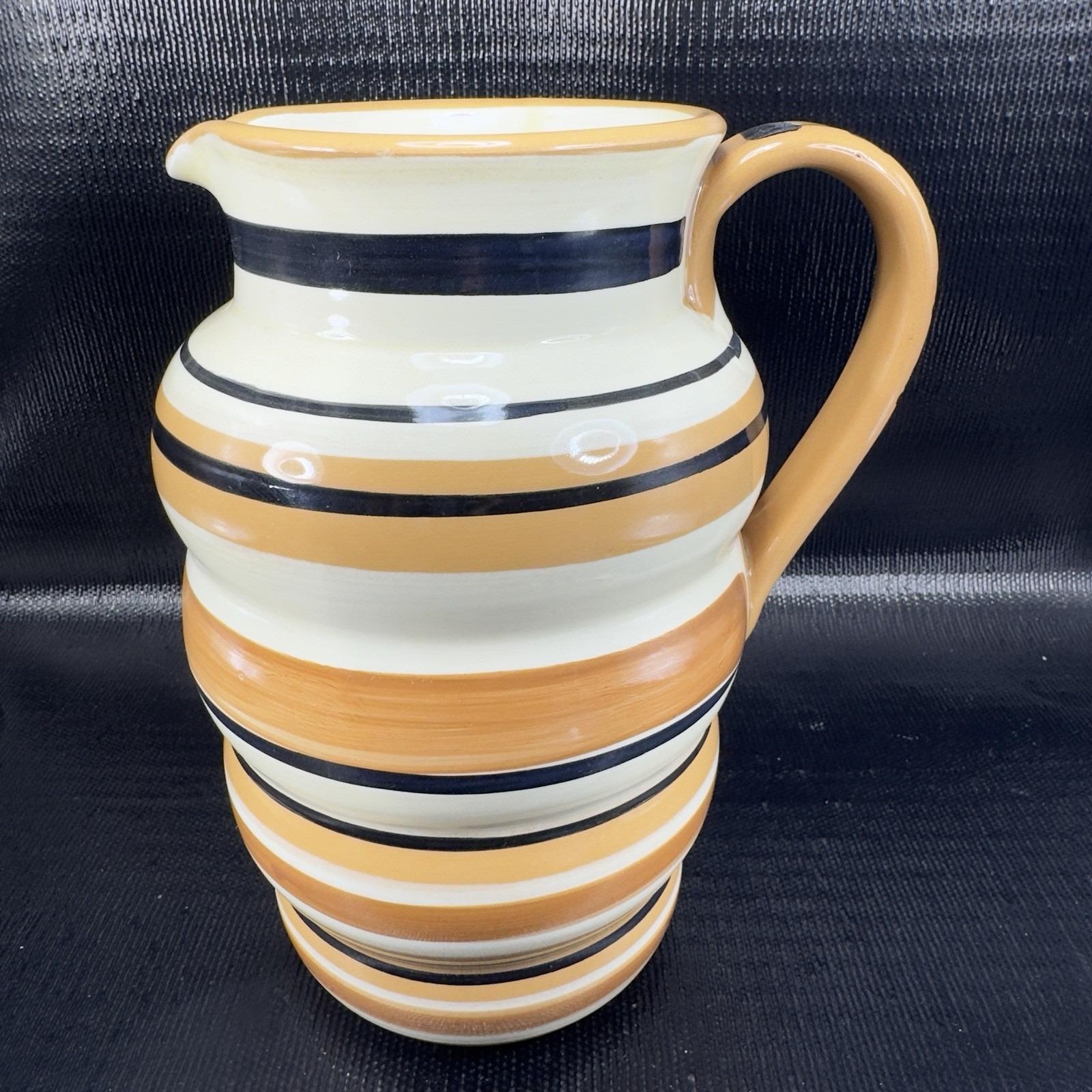 La Gioconda Ceramic Stoneware Hand Painted Italy Large Pitcher Jug