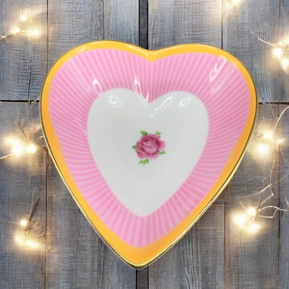 Royal Albert Sweet Stripe Candy Collection Heart Dish Fine