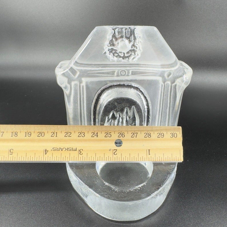 Nybro 1985 Sweden Tealight Glass Candle Holder Frosted Christmas