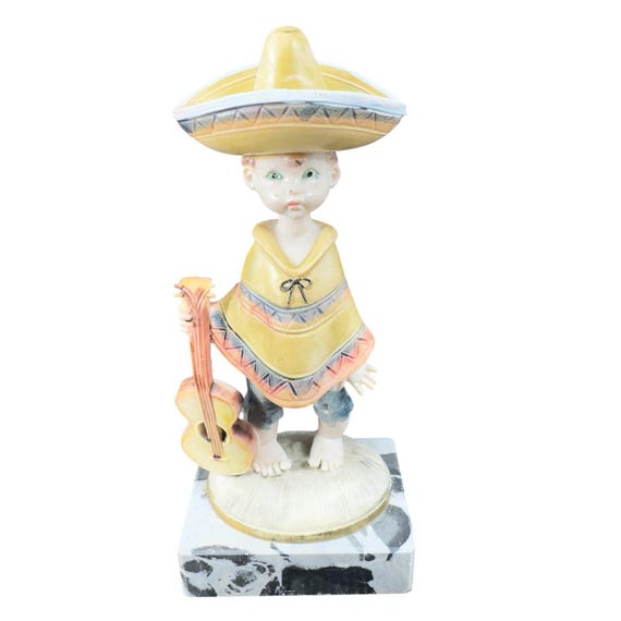 Simonelli Fontanini Carrara Marble Base Depose Italy Figurine Boy