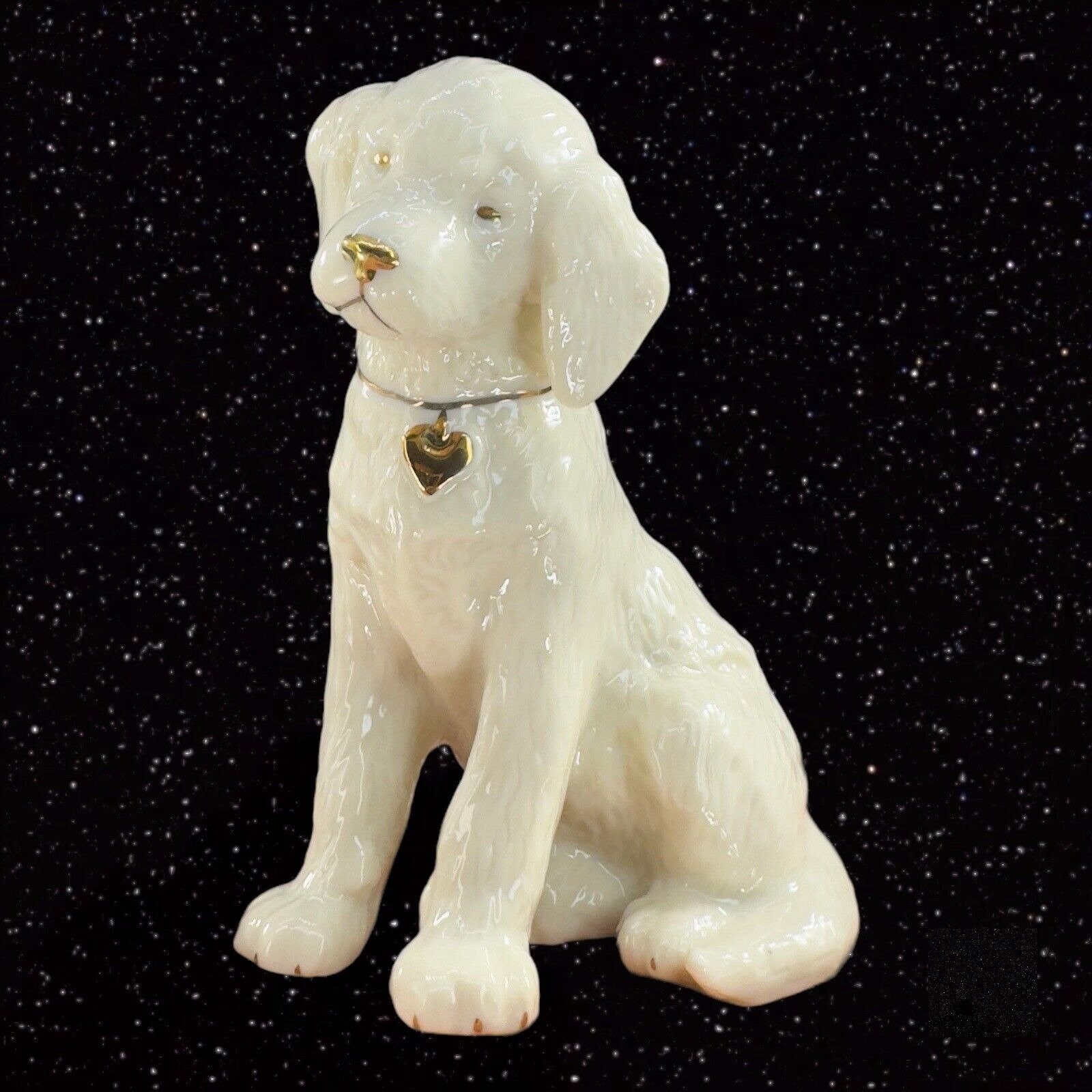 Lenox Labrador Retriever Dog Figurine Fine Porcelain Gold Heart