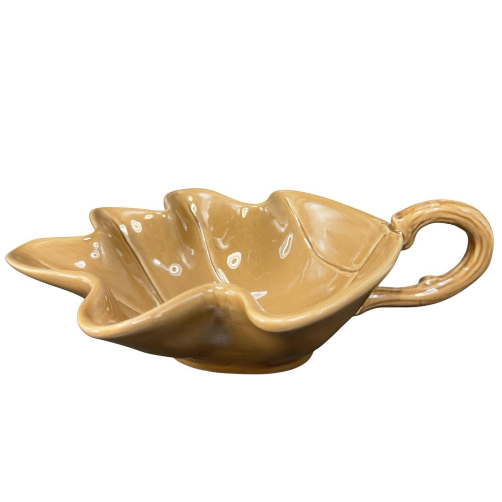 Asheville Mudpie Pottery Oak Leaf Dish Bowl Trinket Dish Gravy