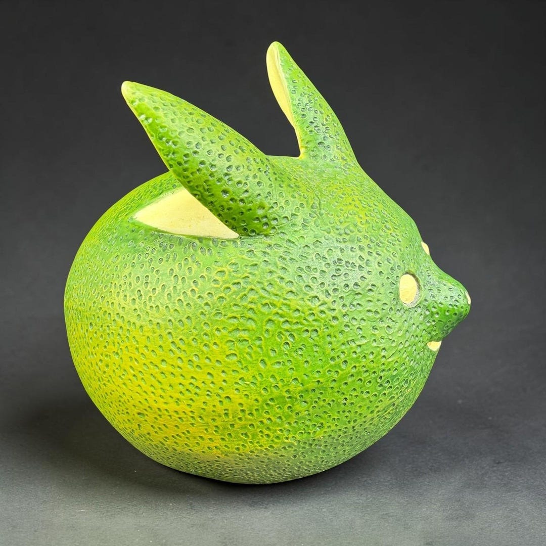 Lime Green Rabbit Enesco Home Grown Lime Rabbit Figurine 2006 Seagull Decor Green Citrus ...