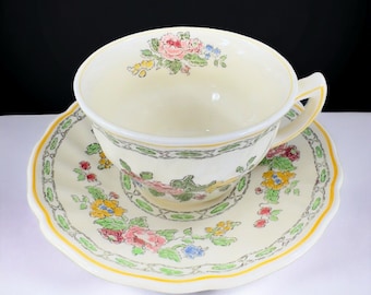 Antique Royal Doulton The Cavendish Porcelain Teacup And Saucer Set England VTG
