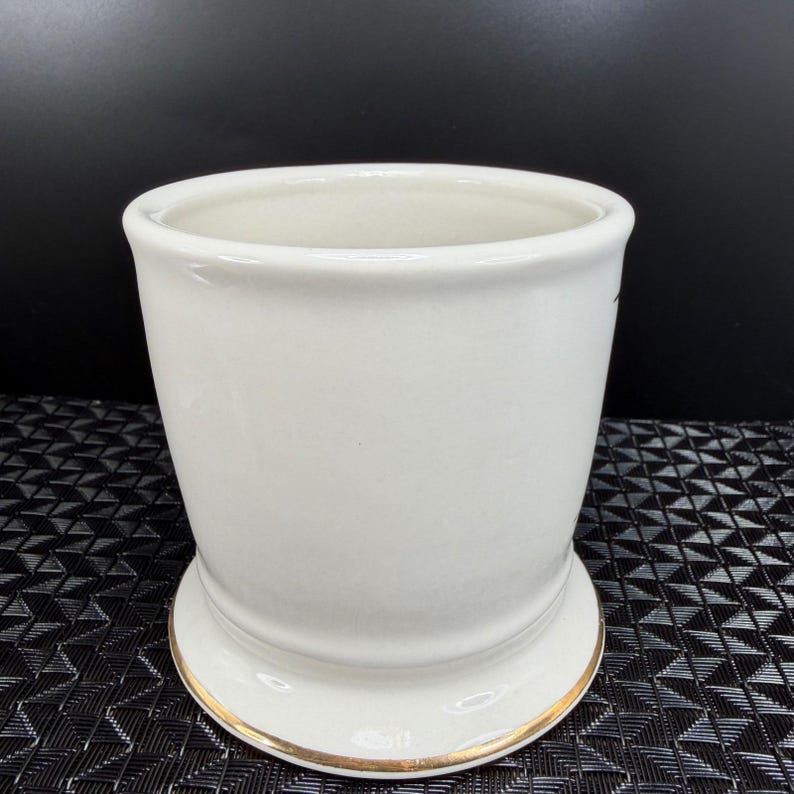 Anthropologie Monogram Initial F Mug White Gold Metallic Coffee Cup Pedestal Cup afbeelding 8