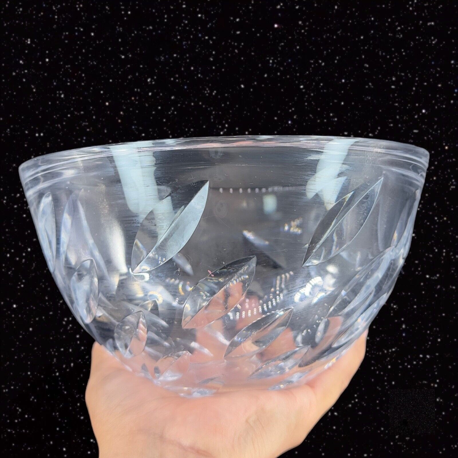 Vintage Sasaki Clear Crystal Glass Bowl Large Thick and Heavy