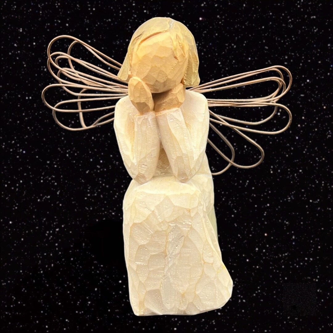 Demdaco Willow Tree Angel of Caring Figurine Resin 2001 Girl 3.25”T 2”W ...