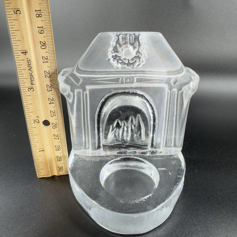 Nybro 1985 Sweden Tealight Glass Candle Holder Frosted Christmas