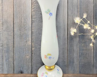 Vintage Lindner Kueps Bavaria Floral Vase Vessel Hand Painted