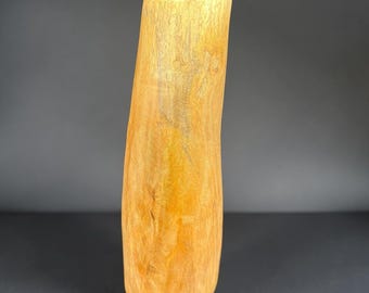 West Elm Log Vase Vessel Natural Wood Decorative Sculptural Vessel 11.5" Tall