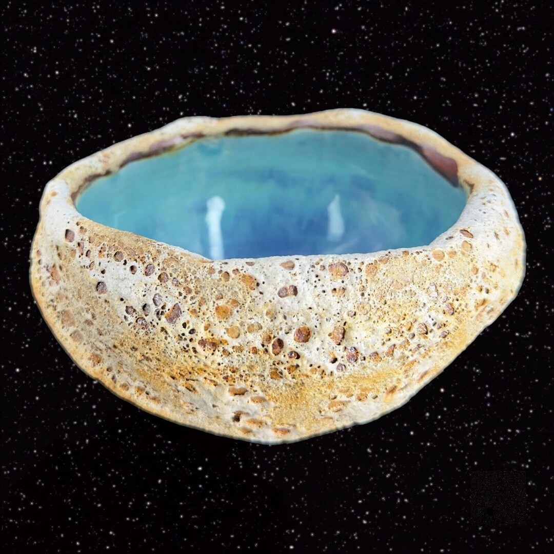 Jon Faulkner Pottery Bermuda Rockpool Bowl Dish Blue Inside Etsy