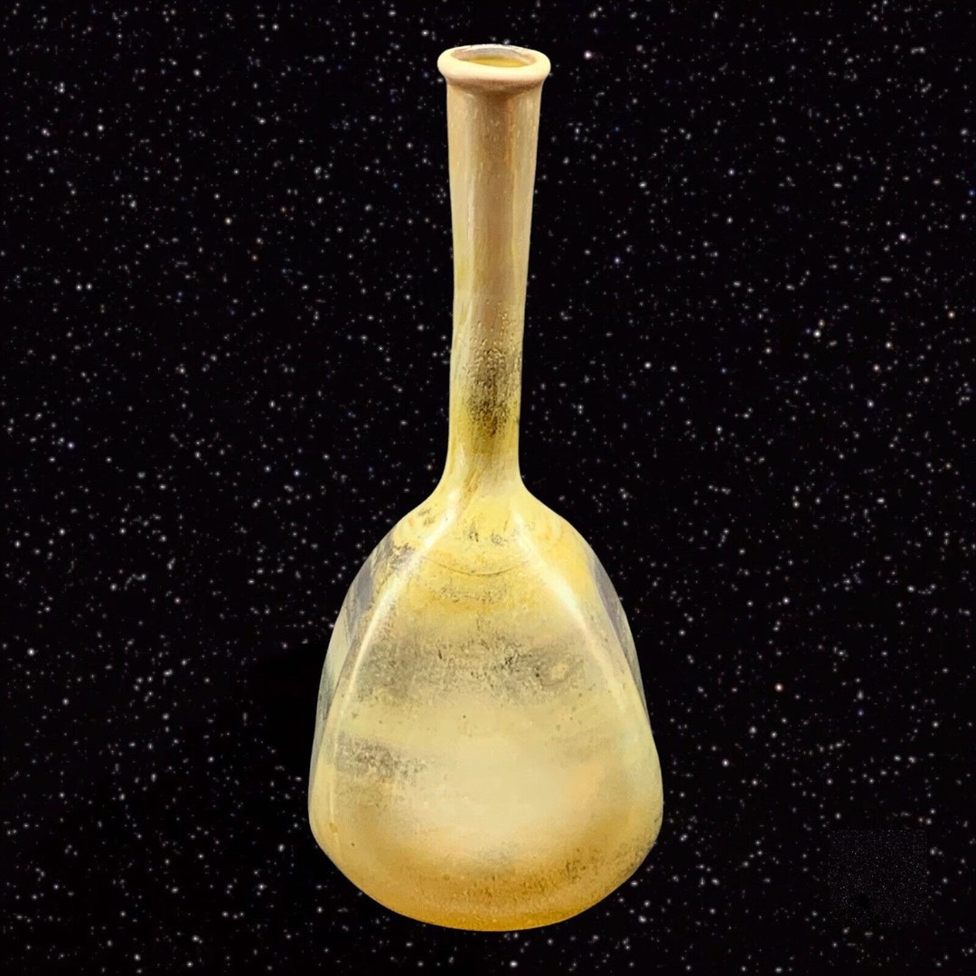 Vintage Genuine Neker Jerusalem Glass Long Neck Bud Vase Made Etsy