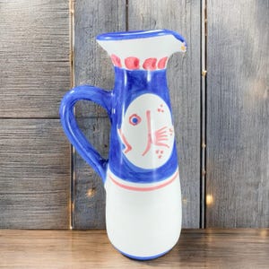 Ceramica Artistica Campagna Pesce Italian Pottery Vietri Solimene Pitcher VTG