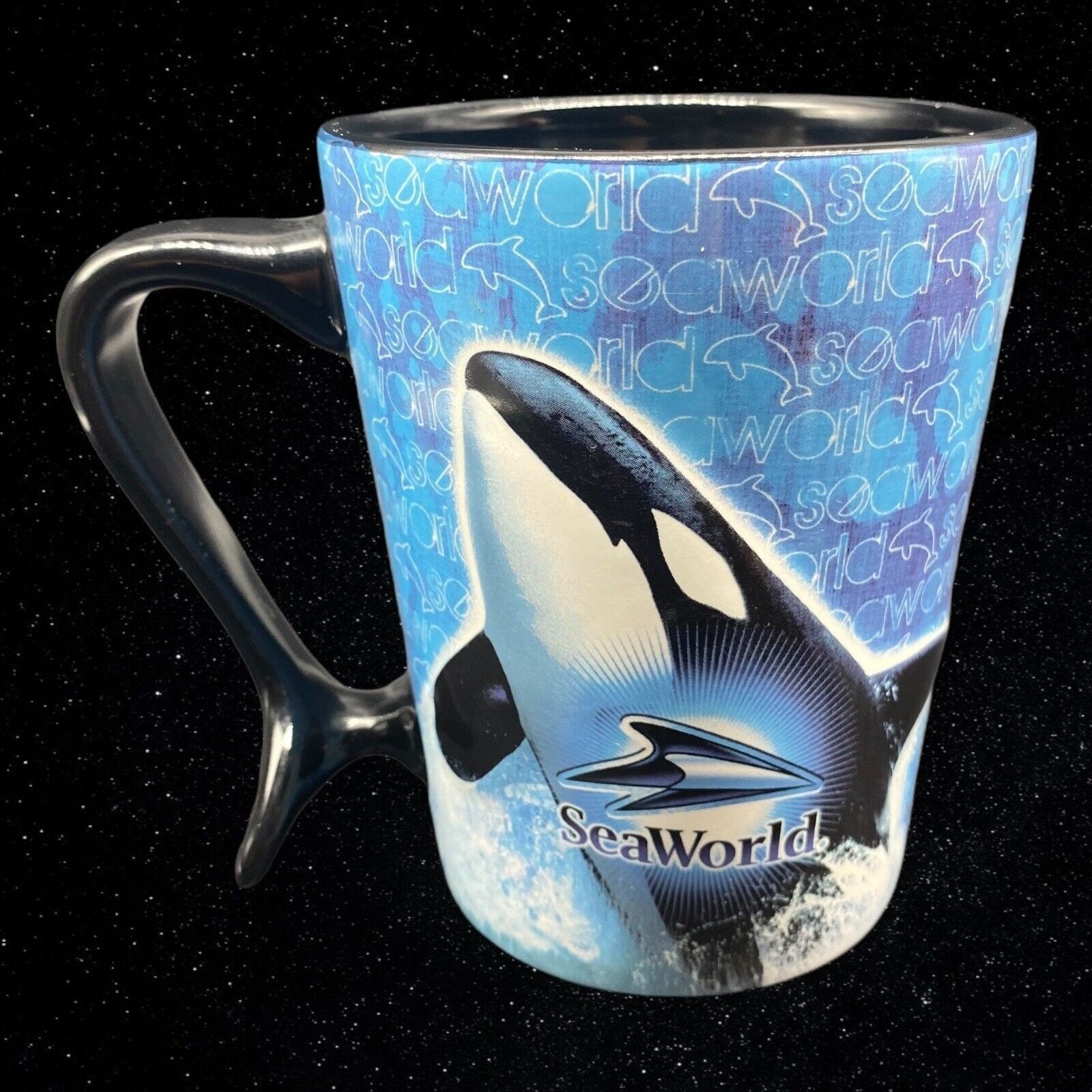 SEA WORLD Raised Image Orca Ceramic Coffee Cup or Mug with FREE SHIPPING