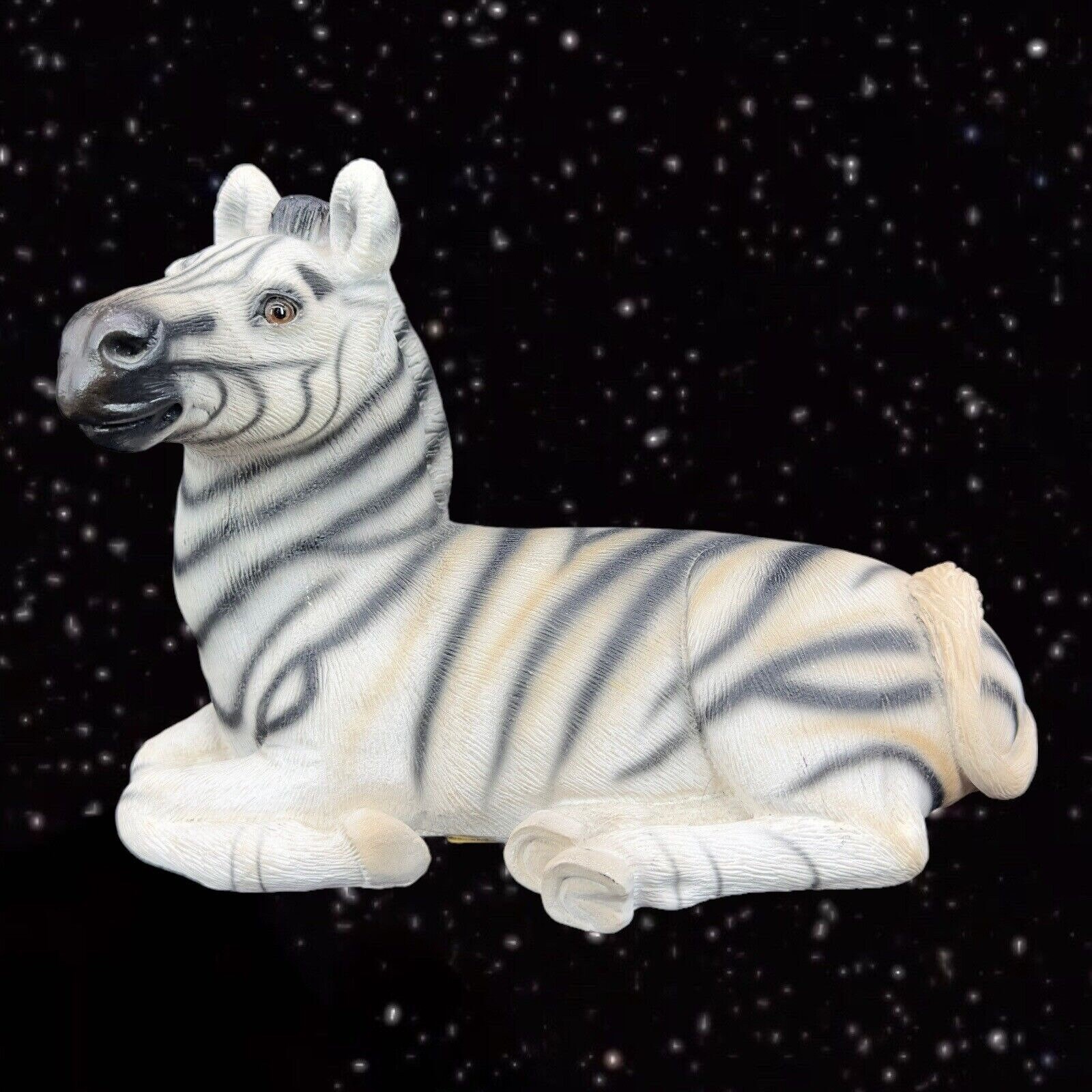 Vintage Bandanna 1982 Sculptures Inc. Black White Zebra Figurine 5