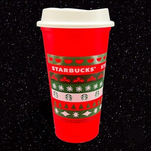 Starbucks Christmas Holiday Merry Coffee Reusable Hot Cup Lid Siren Red 16  Oz - Etsy