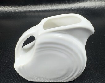 Fiestaware White Mini Disc Pitcher Fiesta Small Jug 5 oz Creamer 1980s Vintage