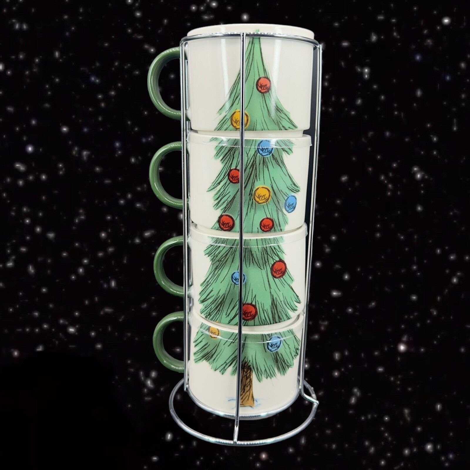 Cambridge Stackable Tree Insulated Coffee Mugs, Set of 2 - Green