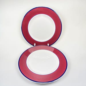 Pagnossin Italy Ironstone Treviso Plates Dishes Maroon Red Set of
