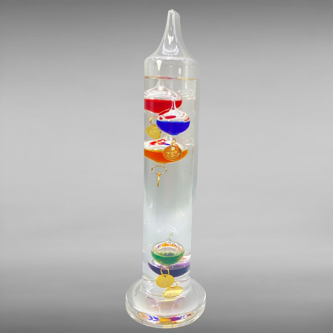 Galileo Glass Floating Sphere Tall Thermometers Multi Color 11T Etsy