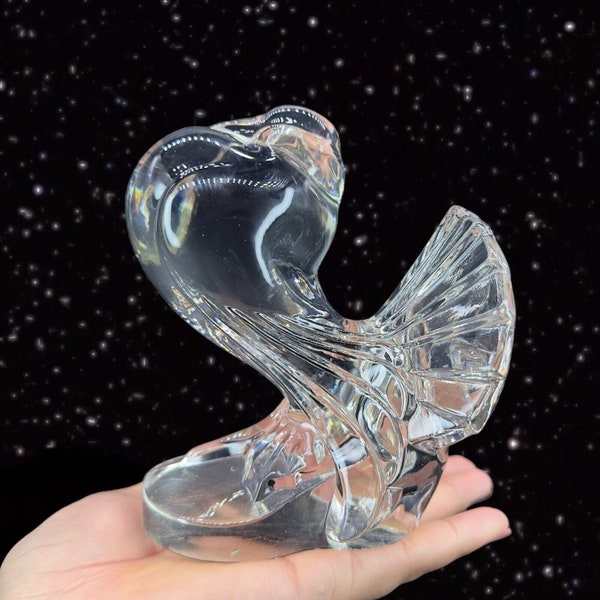 1940's Paden City Glass POUTER PIGEON Clear Glass Bookend Figurine Proud Pigeon