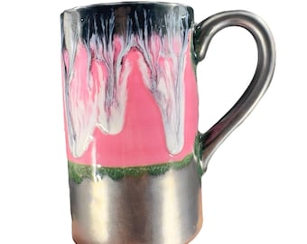 Studio Art Pottery Poterie fabriquée à la main avec glaçage goutte à goutte, tasse à café à boire