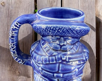 Roldolfo Padilla Mug Cobalt Blue Glaze Ceramic Mug Mexico Pottery Mug Cup Large