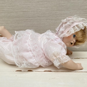 Promenade Collection Vintage Baby Girl Porcelain Doll EUGENIE Dressed in Pink 13&quot;