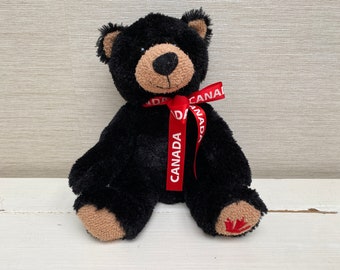 Kanada Maplefoot Grizzly Bär Kuscheltier Haus weich Plüschtier schwarz 25cm