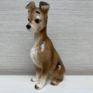 Vintage Lady And The Tramp Ceramic Figure 6” TRAMP Ornament Walt Disney Productions Japan