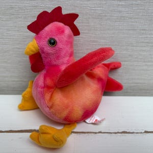 TY Beanie Babies Strutt the Rooster Soft Toy Plush Beanie  7&quot; No Tag Vintage 1996