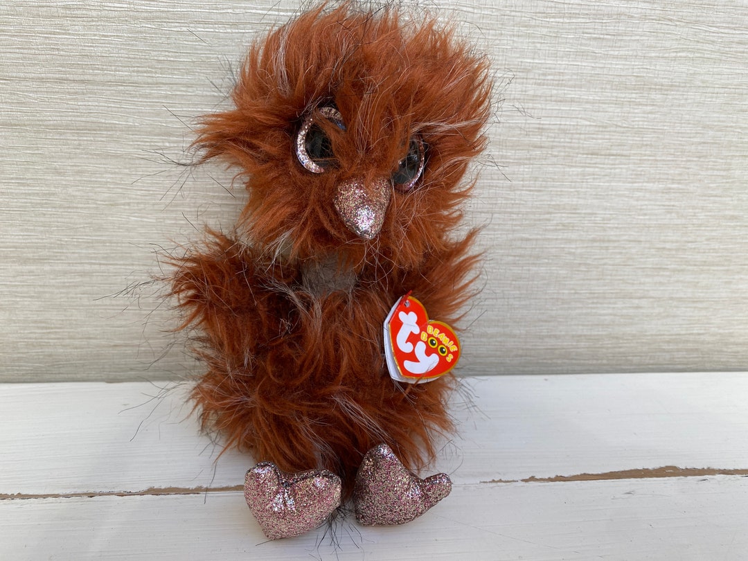 TY Orson Strauss Beanie Boo – Kuscheliges Plüschtier Mit Glitzeraugen – Mittelgroßes Sammlerstofftier