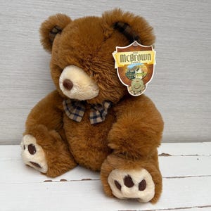 Vintage McBrown Family Teddy Bear 1996 Large Plush Soft Toy With Tag 14&quot; Collectables