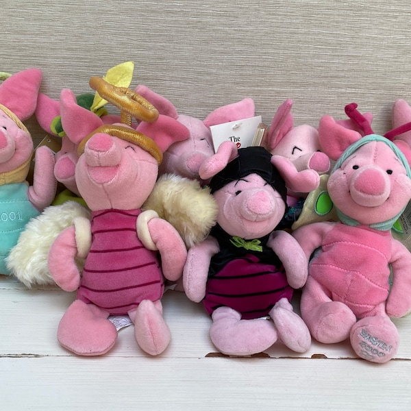 Piglet Collectable Vintage Soft Toys / Beanies  Some With Tags 1990s Onwards  8" - Various Characters Sold Seperately