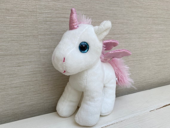 White and Pink Unicorn Small Soft Toy Plush 7 Etsy UK