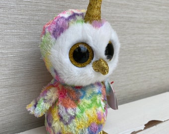 Rainbow owl on sale beanie boo large