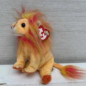 Ty Beanie Babies Bushy the Lion DoB January 27 2000 Retired Plush 14cm With Tag