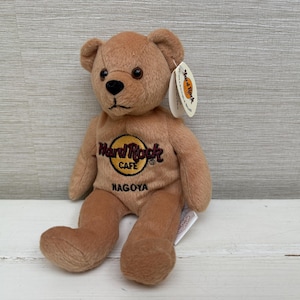 Hard Rock Cafe Nagoya Japan Teddy Bear Soft Toy Plush Beanie with Tag 8&quot; - Isaac Beara Herrington Teddy Bears 2006