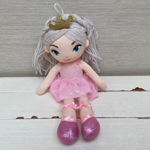 Ballerina Pink Rag Doll Soft Toy /Plush - With Snuggles 14&quot;