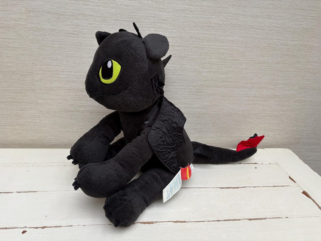 Toothless How To Train Your Dragon Build A Bear Black Plush Teddy Soft 