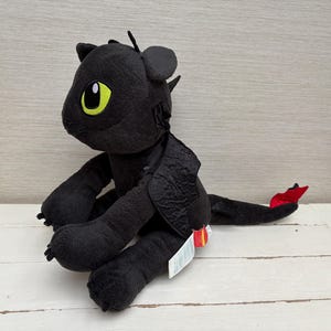 Toothless How to Train Your Dragon Build A Bear Black Plush Teddy Soft