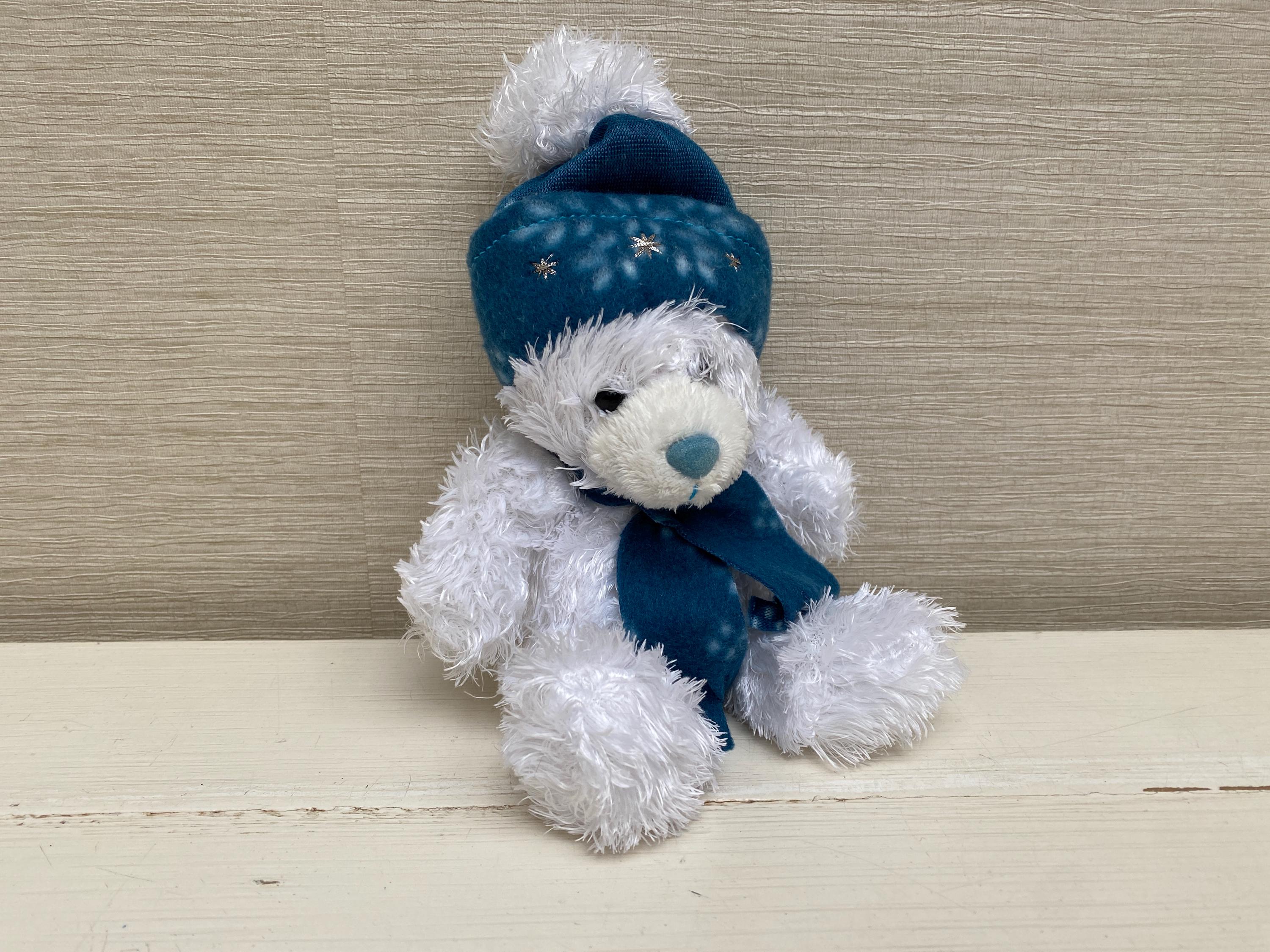 LI-LO Christmas Teddy Bear With Blue Hat and Scarf Plush Soft Toy