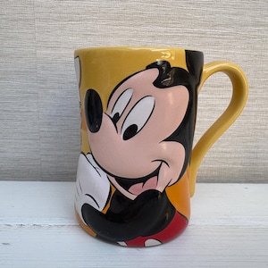 Disney Store Mickey Mouse Yellow Large Ceramic Mug - Adventurous Enthusiastic Dependable